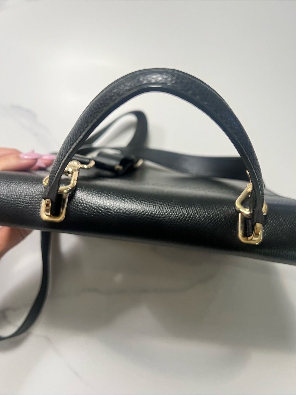 Authentic Furla Classic Black Leather Metropolis Top-Handle Crossbody Bag - EUC - Picture 11 of 13